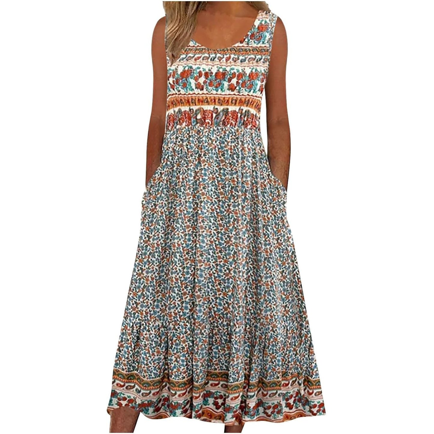 Robe Bohème à Motifs Floraux