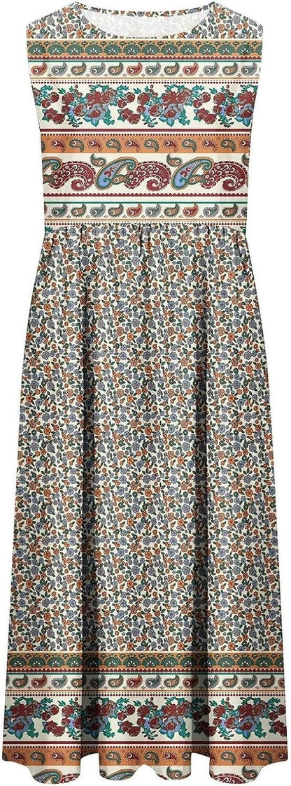 Robe Bohème à Motifs Floraux