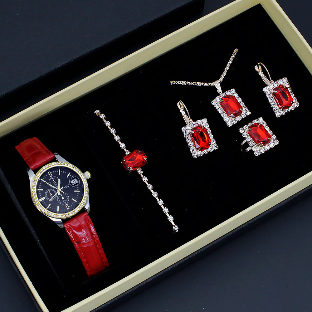 Montre Bijoux Femme - Coffret 5 Pièces