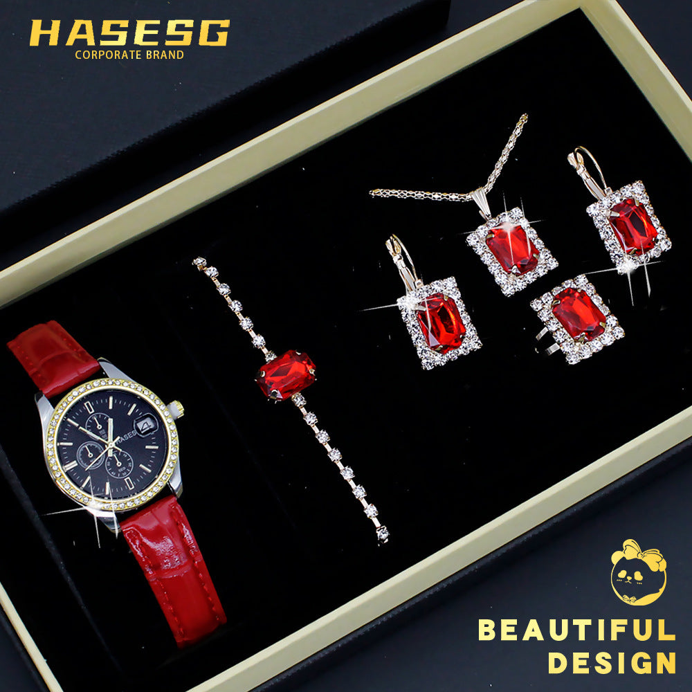 Montre Bijoux Femme - Coffret 5 Pièces