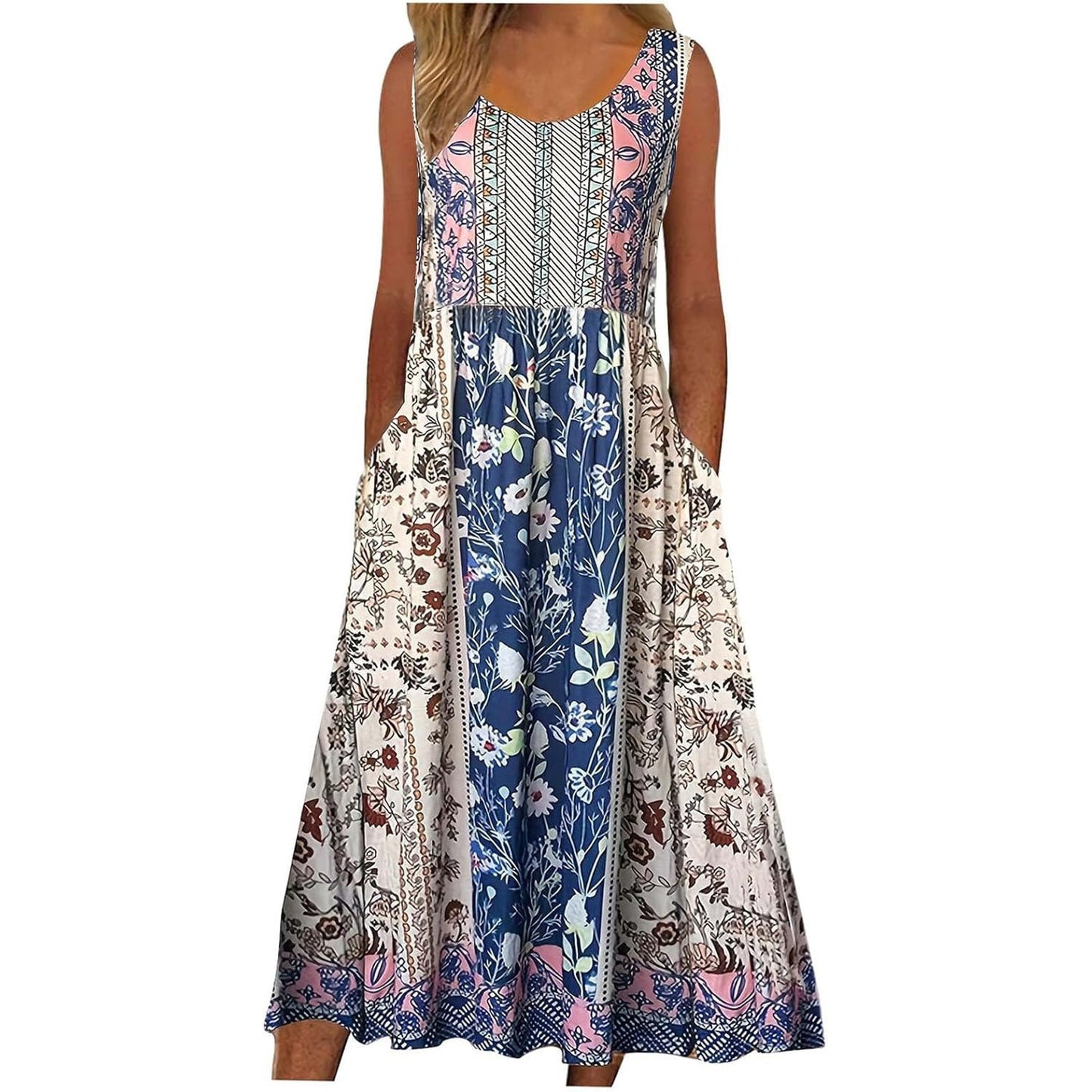 Robe Bohème à Motifs Floraux